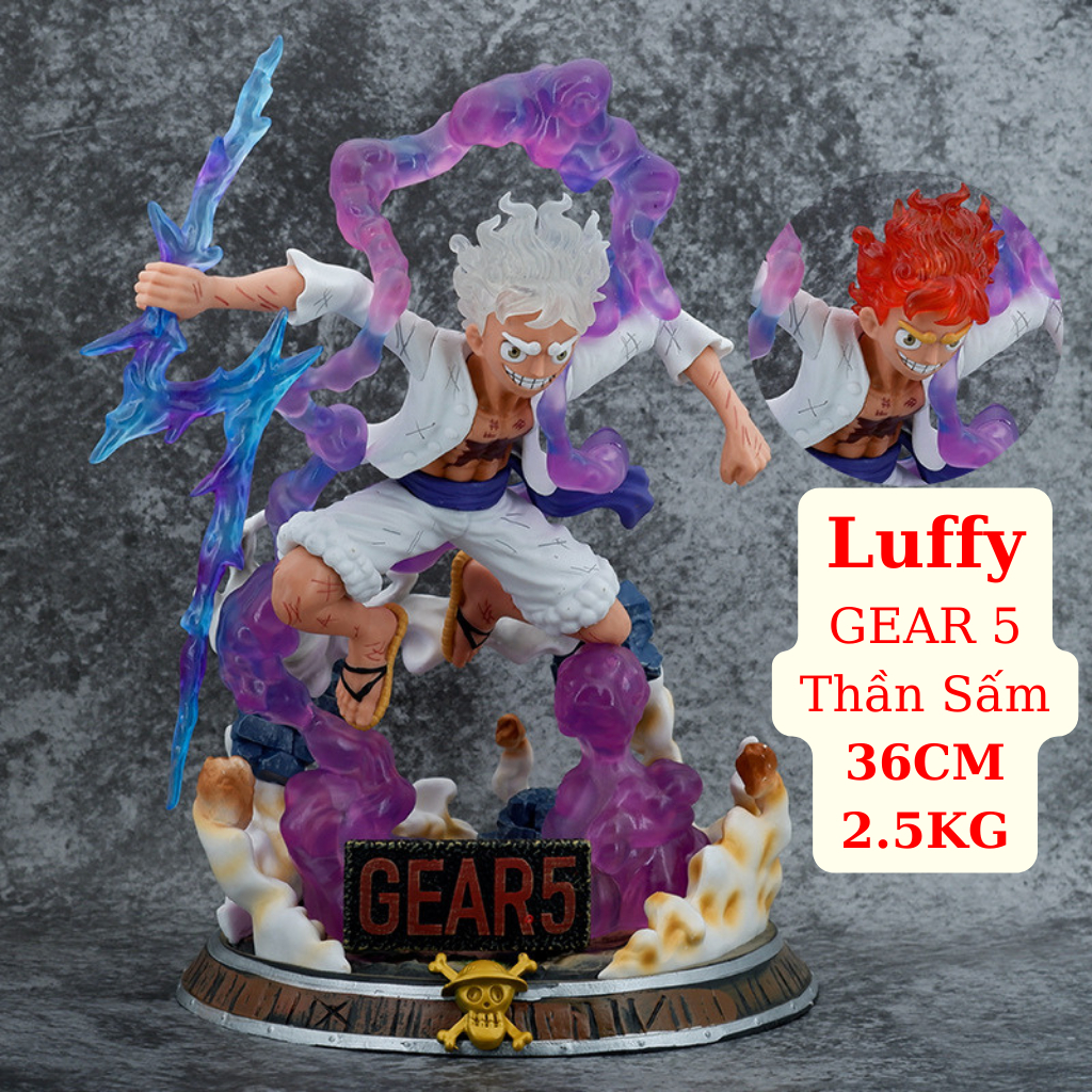 Mô Hình Luffy Gear 5 Thần Sấm 35cm Mô hình One Piece Cao Cấp, Figure Mô Hình Anmie One Piece Luffy Vua Hải Tặc