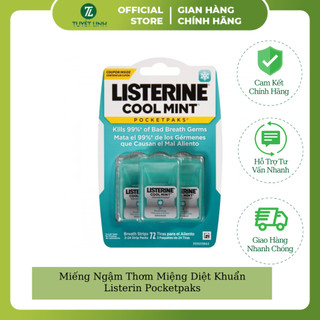 Miếng Ngậm Thơm Miệng Diệt Khuẩn Listerin Pocketpaks Vĩ 3 hộp 72 miếng