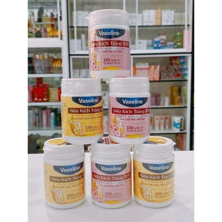 Hũ Kem kích trắng da Vaseline ban đêm Thái Lan hộp 200gram-3 MÀU