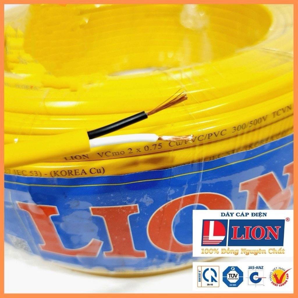 Dây điện đôi mềm ovan dẹp  Lion VCmo 300/500V Giao màu ngẫu nhiên