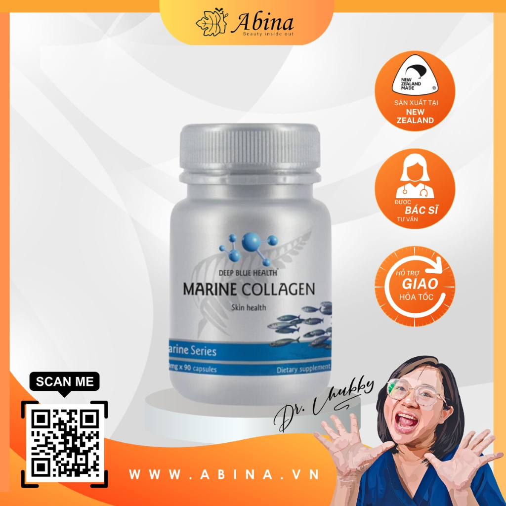Viên collagen biển sâu Deep Blue Health Marine Collagen 30 viên - Dr Chubby