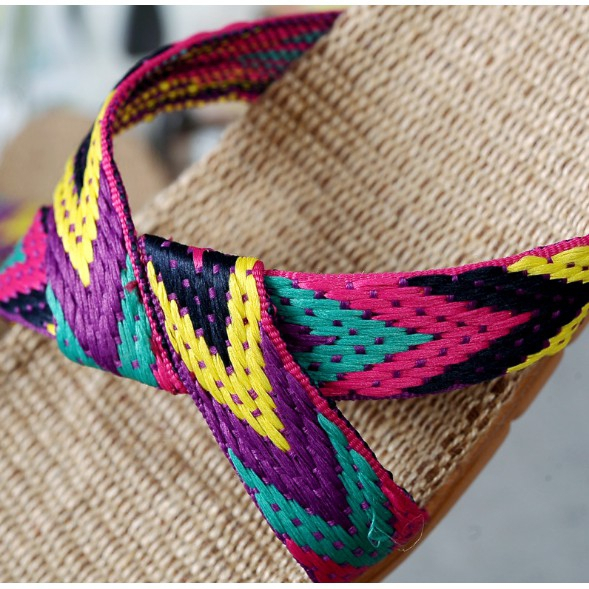 Dép Cói Đi Biển Dã Ngoại Trong Nhà Thời Trang Siêu Nhẹ Quai Chéo SP58