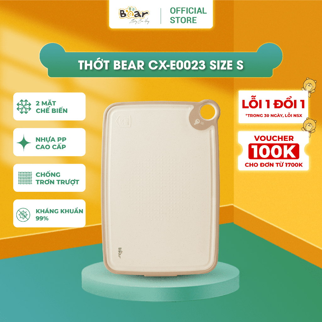 Thớt Bear cao cấp, kháng khuẩn, chất liệu an toàn CX-E0023