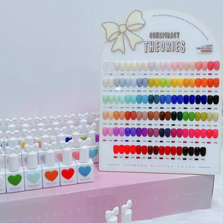 Set sơn gel 58 màu MACARON , set sơn trái tim nắp chai hình nơ chính hãng - tặng base top và bảng màu