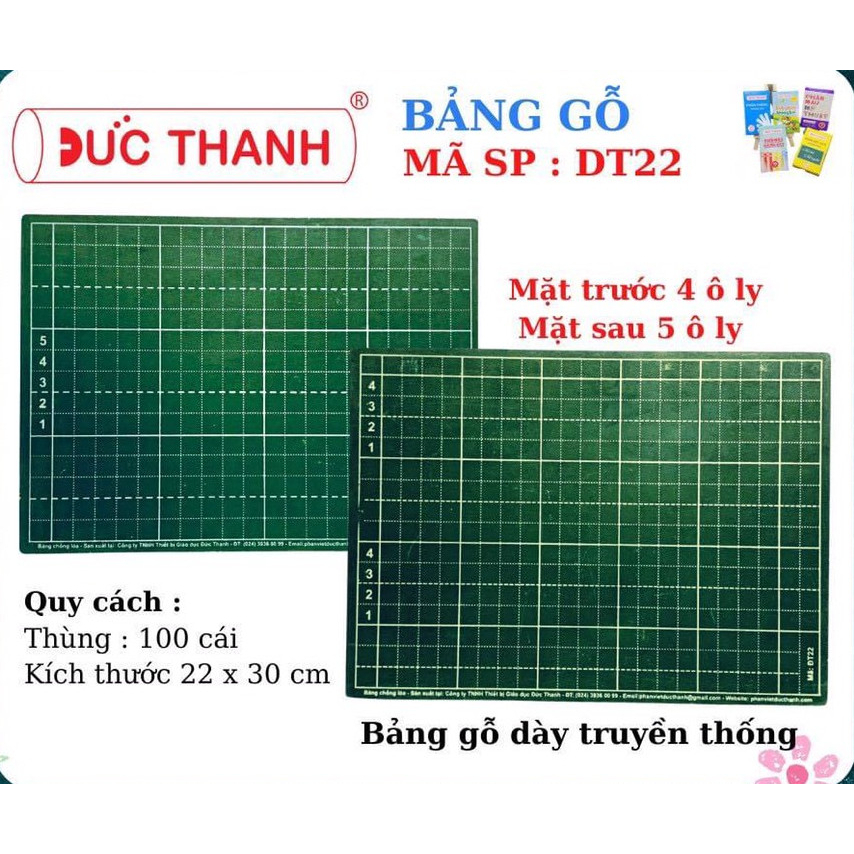 Bảng Gỗ Mặt 4 Ô Ly, 5 Ô Ly Đức Thanh DT22
