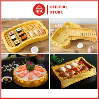 Khay sushi , sashimi Nhật Bản nhựa giả gỗ trang trí đồ ăn nhà hàng - Bền đẹp