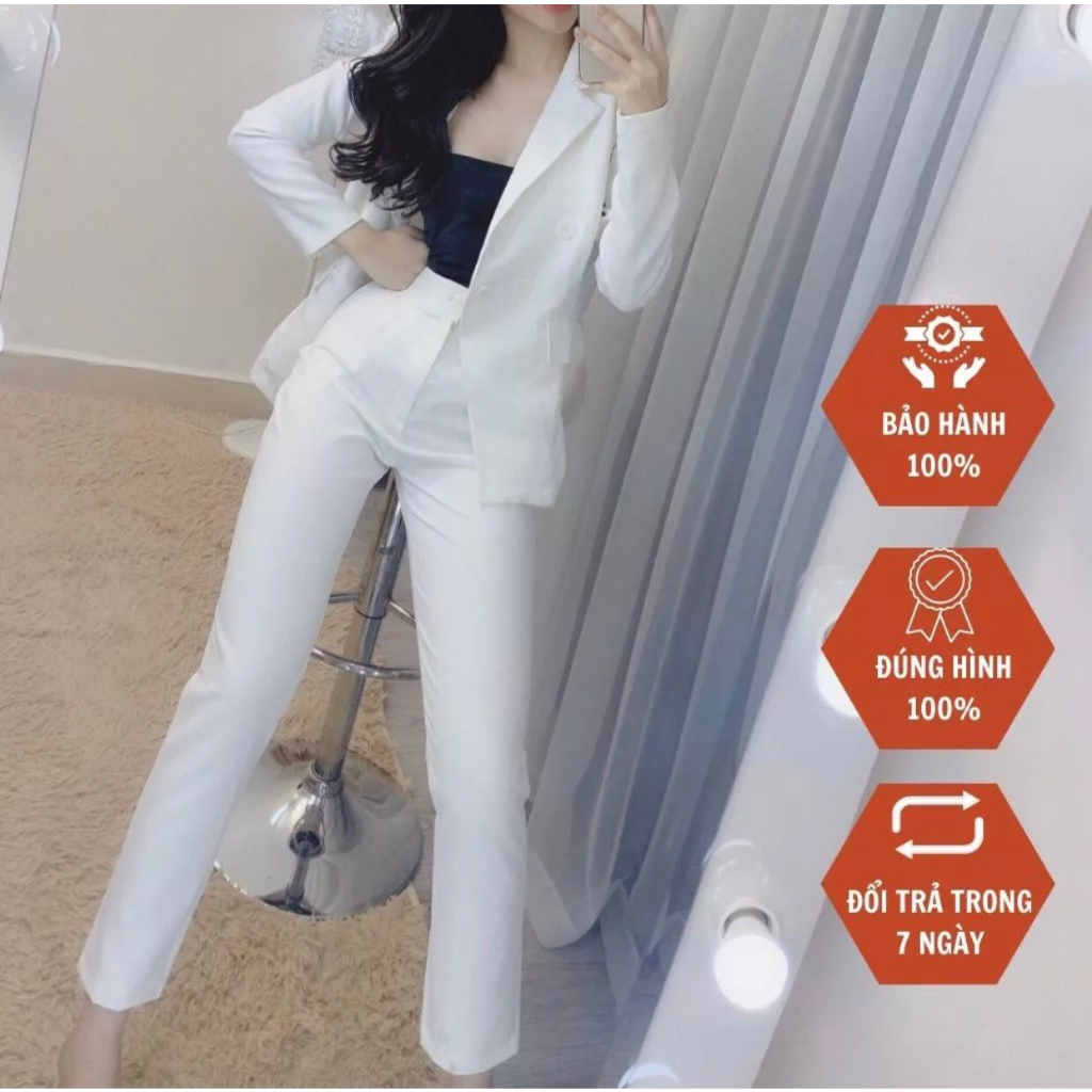 Set Vest 3 Món Michiha Fashion - Set Vest Nữ Hàn Quốc Công Sở Màu Hồng