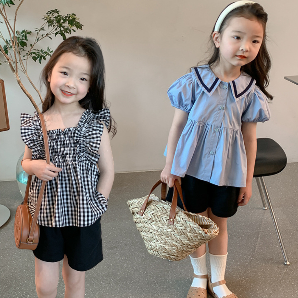 Quần đùi bé gái DINOKING Quần short cho bé gái chất kaki mùa hè ống rộng kiểu Hàn Quốc sooc trẻ em 3 - 9 tuổi QS18