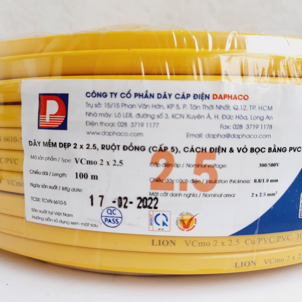 Dây điện đôi LION VCmo 2 x 2.5 - màu ngẫu nhiên