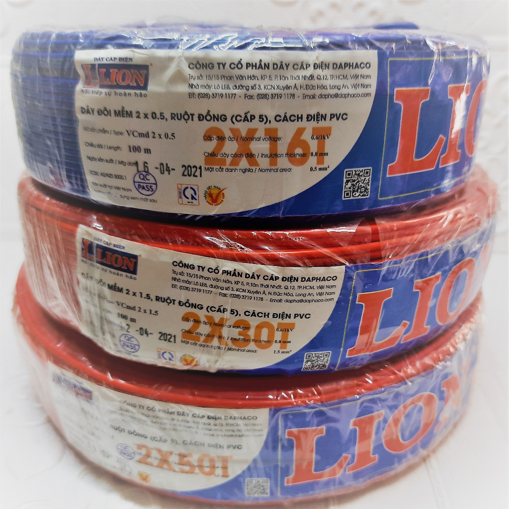 Dây điện đôi mềm LION VCmd - giao màu ngẫu nhiên