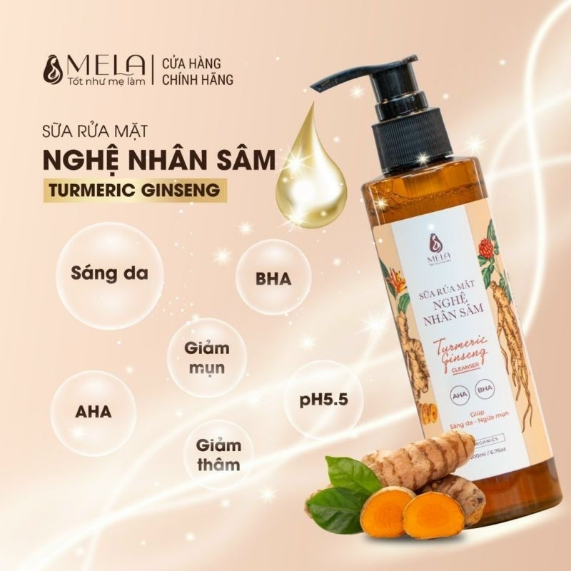 Sữa Rữa Mặt Nghệ Nhân Sâm Mela 200ml