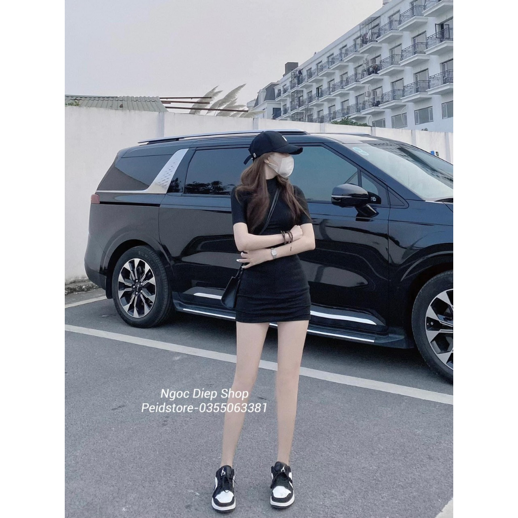 Đầm Váy Body Nữ Cổ Tròn Ngắn Tay Thích Hợp Đi Chơi