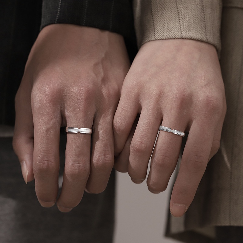 Nhẫn đôi Gucci Jianjia and Bailu couple ring silver - plated - Khắc chữ theo yêu cầu