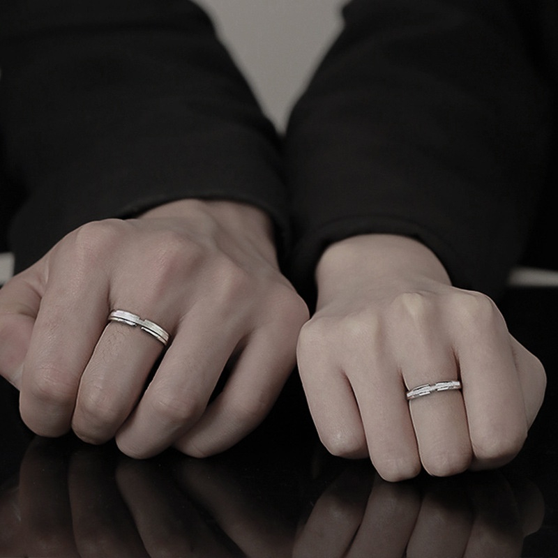 Nhẫn đôi Gucci Jianjia and Bailu couple ring silver - plated - Khắc chữ theo yêu cầu