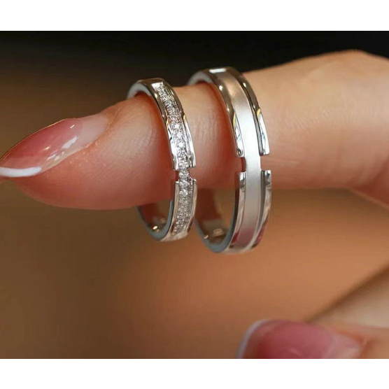 Nhẫn đôi Gucci Jianjia and Bailu couple ring silver - plated - Khắc chữ theo yêu cầu