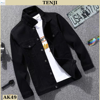 Áo Khoác Nam - Áo Khoác Jean Nam AK49(14) LOGO Tay Ngực Cổ Cao Cấp Phong Cách Trẻ Trung