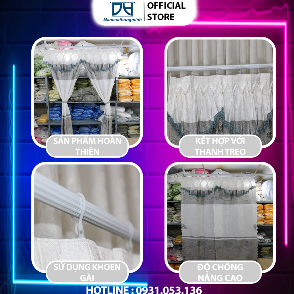 Rèm cửa sổ phòng ngủ Loại 1 chống nắng cao cấp, màn vải treo tường trang trí decor cửa chính MCVIP01 Mancuathongminh | BigBuy360 - bigbuy360.vn
