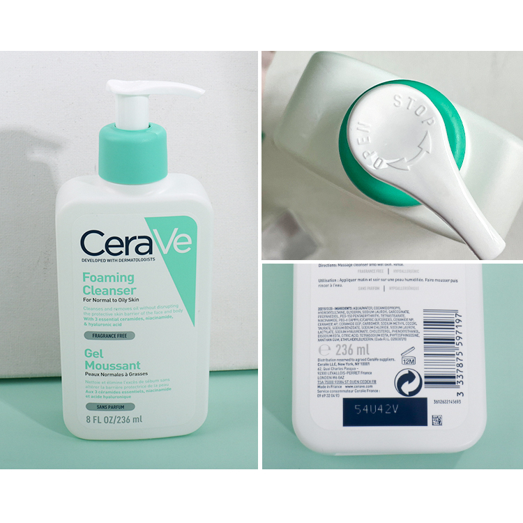 Sữa Rửa Mặt dịu nhẹ CeraVe Foaming Cleanser Giúp Làm Sạch Sâu Dành Cho Da Dầu 236ml – Lọ