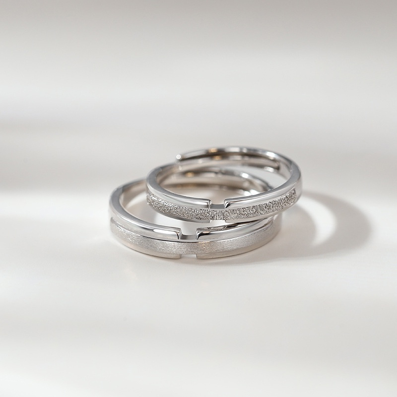 Nhẫn đôi Gucci Jianjia and Bailu couple ring silver - plated - Khắc chữ theo yêu cầu