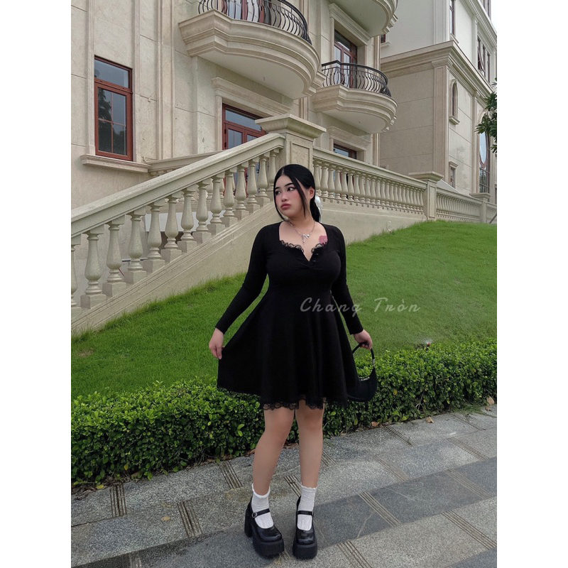 | Chang Tròn | Đầm Gân Chiết Eo Xoè Bigsize