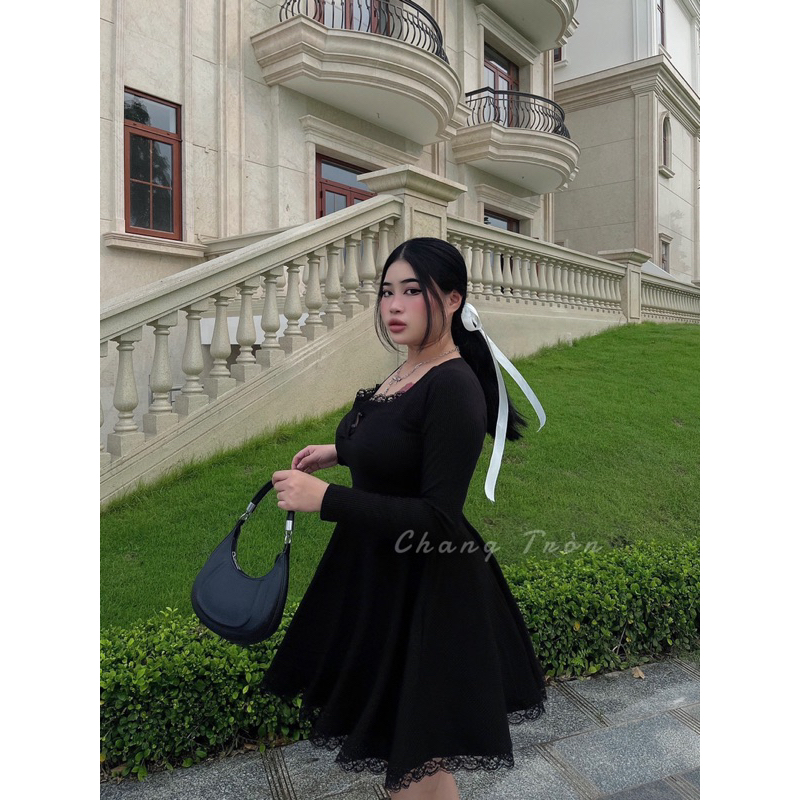 | Chang Tròn | Đầm Gân Chiết Eo Xoè Bigsize