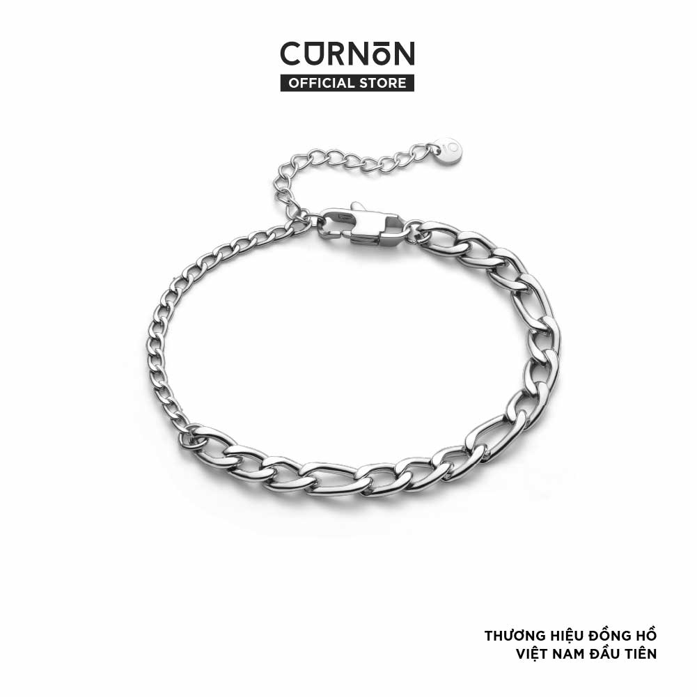 Vòng Tay Nam Curnon Clyde - Thiết Kế Đường Dây Xích Độc Đáo Mix Màu Bạc, Phù Hợp Đeo Đôi