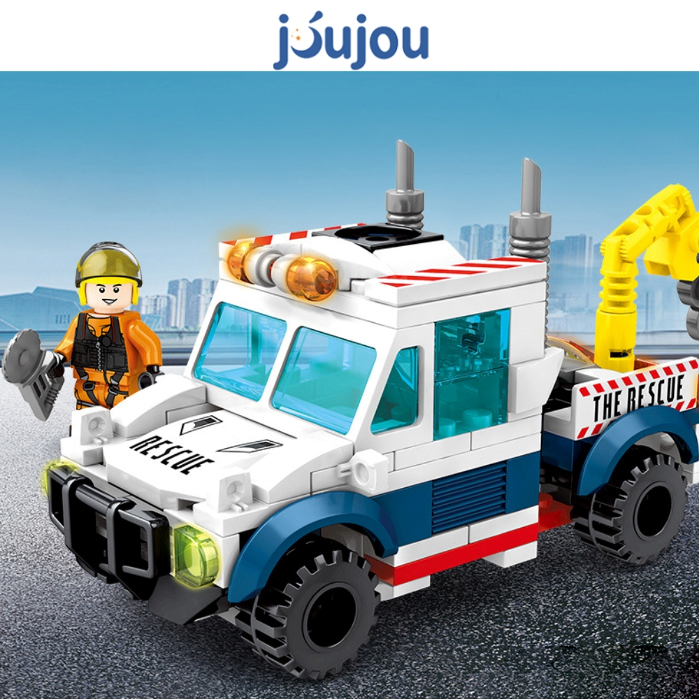 Đồ chơi xếp hình lắp ráp mô hình phương tiện giao thông cho bé JuJou let's play chắc khỏe cao cấp an toàn cho trẻ