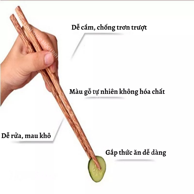 Đũa xào nấu gỗ dừa 39cm an toàn vệ sinh, đũa dài dùng chiên xào thức ăn chống trơn trượt - shop mộc linh