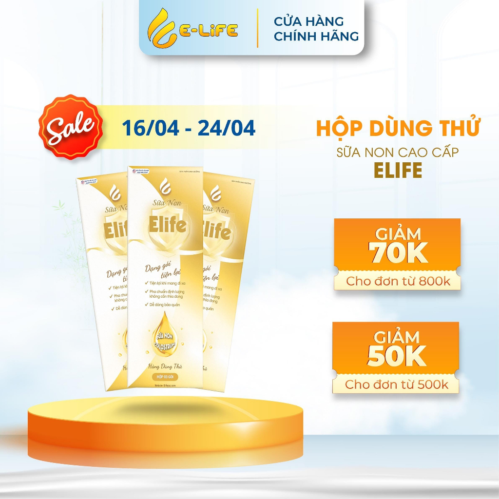 Sữa non Elife 2 Probiotic Hộp 3 gói dành cho trẻ biếng ăn, táo bón từ 06 tháng - 6 tuổi [Mẫu Thử]
