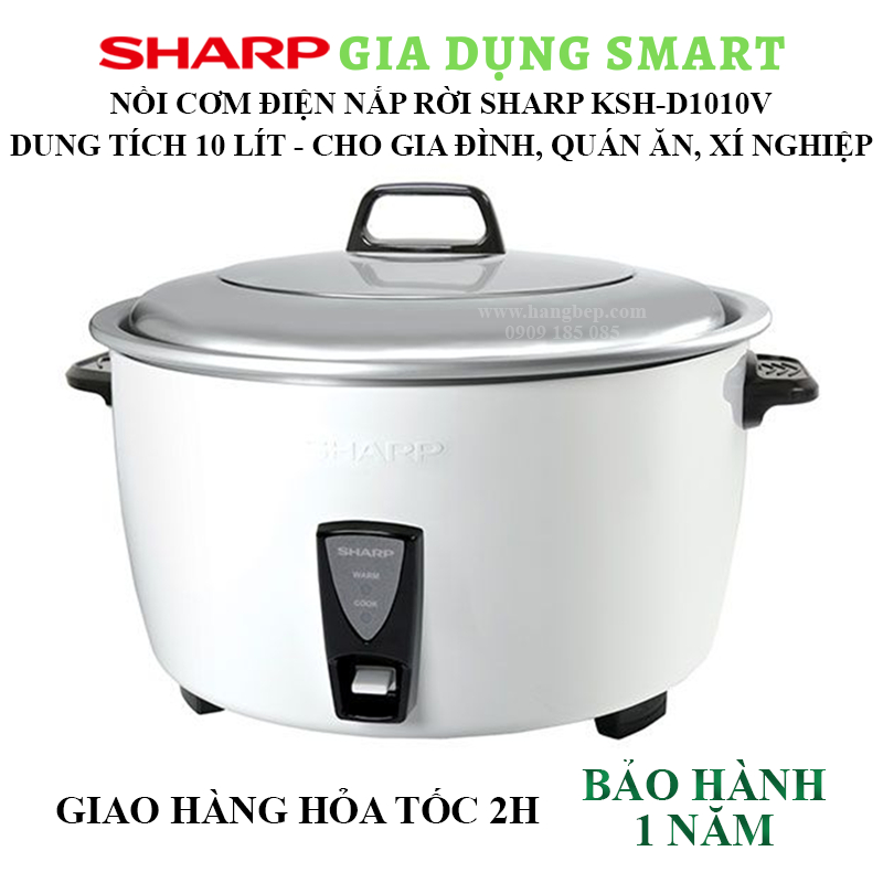 Nồi cơm điện nắp rời Sharp 10 lít KSH-D1010V - BẢO HÀNH 12 THÁNG TOÀN QUỐC