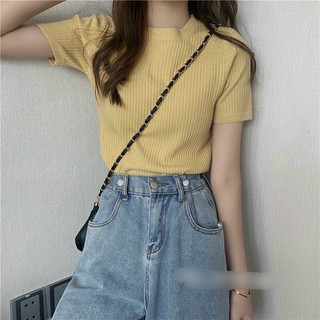 [Basic T-Shirt] Áo thun gân croptop ôm boy tay ngắn thoải mái vận động MC