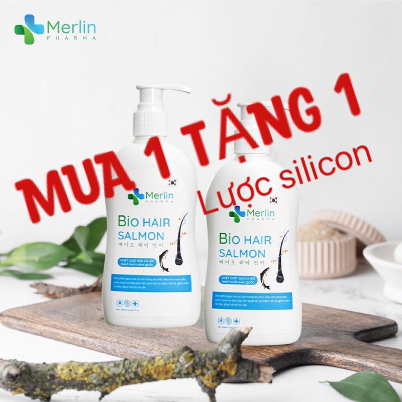 Dầu gội dược liệu Bio Hair Salmon 200ml giảm gàu, nấm ngứa da đầu - MERLIN PHARMA