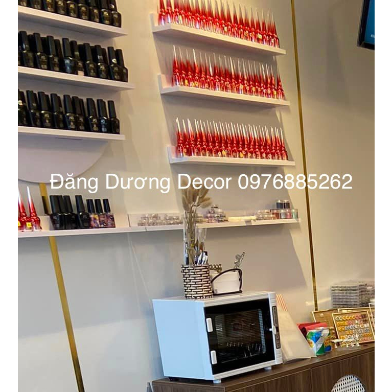 SET kệ sơn Nail TRƠN - L kích thước 80cm hiện đại - Tiện lợi dễ lắp đặt, trang trí phòng nail-spa