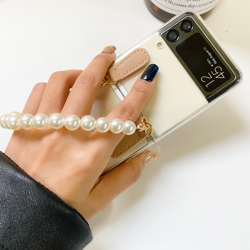 Ốp Lưng Trong Suốt Samsung Galaxy Z Flip 5 / Z Flip 4 / Z Flip 3 Kèm Dây Xích Đeo Dài - BUM STORE GALAXY CASE