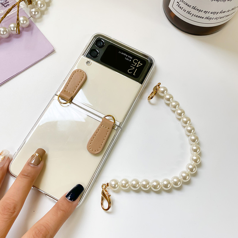 Ốp Lưng Trong Suốt Samsung Galaxy Z Flip 5 / Z Flip 4 / Z Flip 3 Kèm Dây Xích Đeo Dài - BUM STORE GALAXY CASE