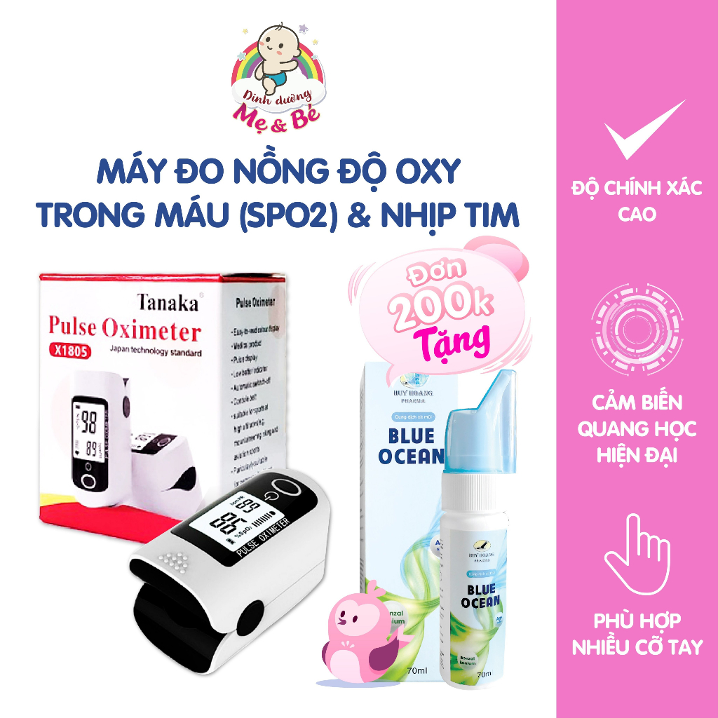 Máy đo nồng độ oxy trong máu (SPO2), đo nhịp tim LK88/Tanaka X1805 - Chính xác, dễ sử dụng - Kèm pin