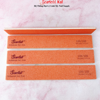Dũa phá gel dũa móng bột nhám mỹ dũa scarlett nhám đỏ độ nhám 100/100
