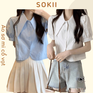 Áo sơ mi cổ nhọn Sokii Áo sơ mi phong cách hàn quốc