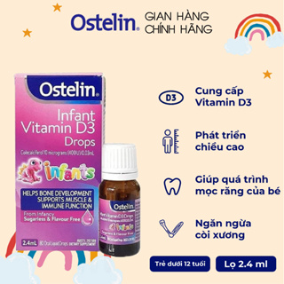 Vitamin D3 400 IU dạng giọt cho trẻ sơ sinh Ostelin Infant Kids Drops