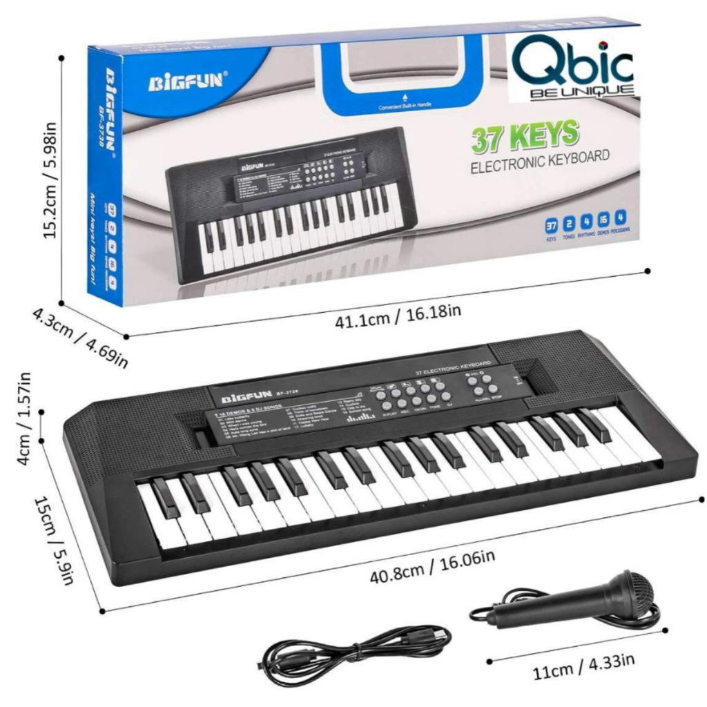 Đàn organ điện tử mini 37 phím vui nhộn có micro nhỏ dành cho trẻ em