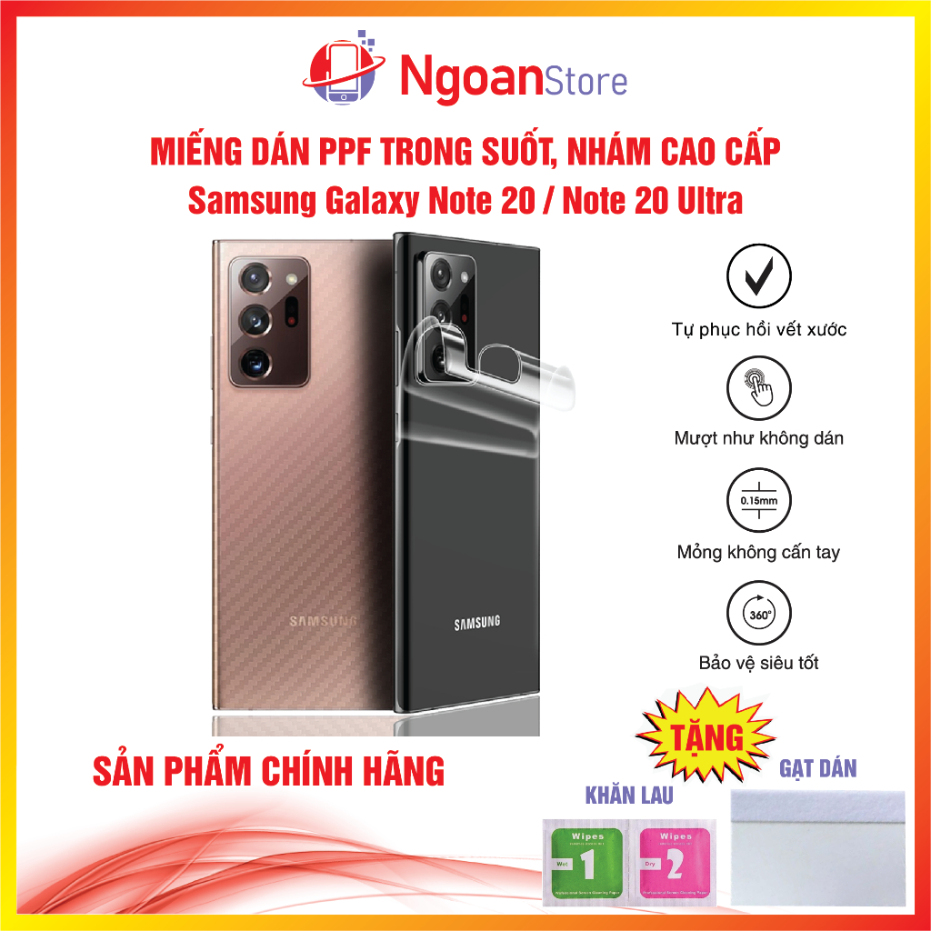 Miếng dán PPF cho điện thoại Samsung Galaxy Note 20, Note 20 Ultra chống bám vân tay tự phục hồi vết xước - Ngoan Store