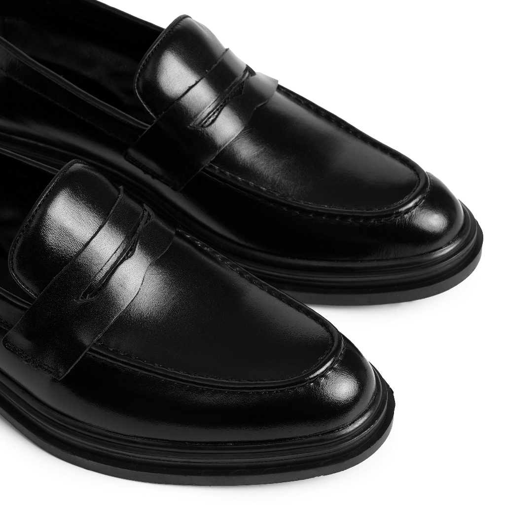 Giày da bò nam FTT Leather dáng lười Penny Loafer trơn độn đế ẩn tăng chiều cao