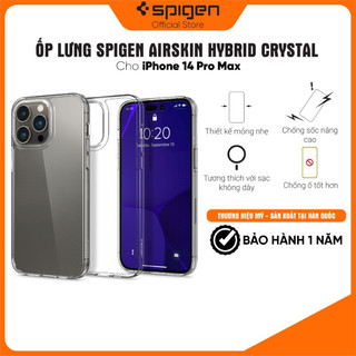 Ốp lưng Spigen Airskin Hybrid Crystal cho iPhone 14/14 Plus/ 14 Pro/14 Pro Max - Thiết kế trong suốt, chống sốc ,chống ố