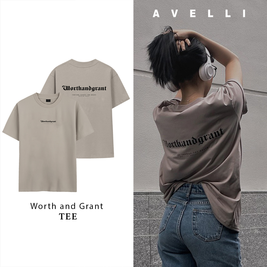 Áo phông unisex Worthandgrant nam nữ chất cotton tay lỡ Avelli summer 2023