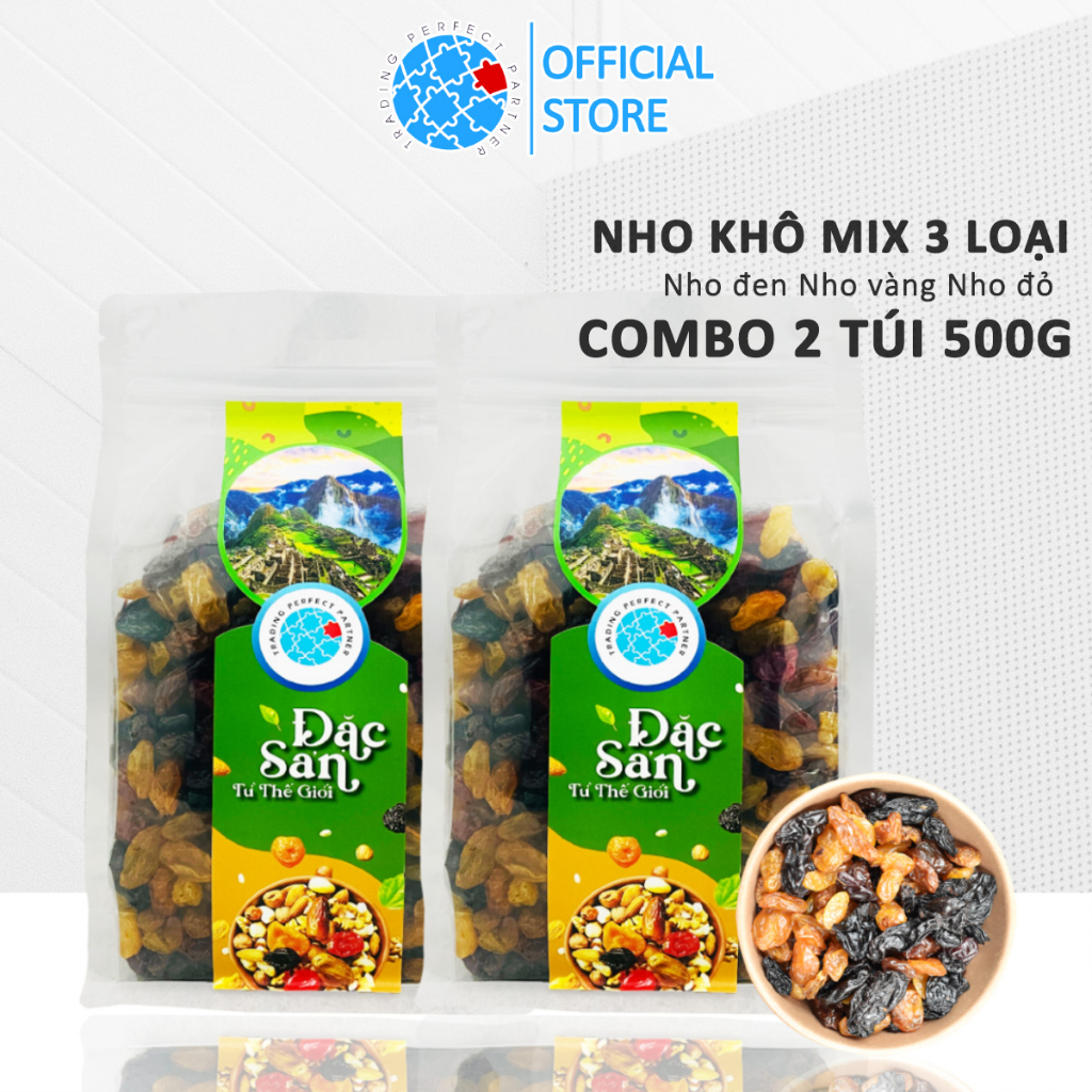Combo 2 túi Nho Khô Mix Trading Perfect Partner (500g/túi) - Nhập Khẩu Từ Chile