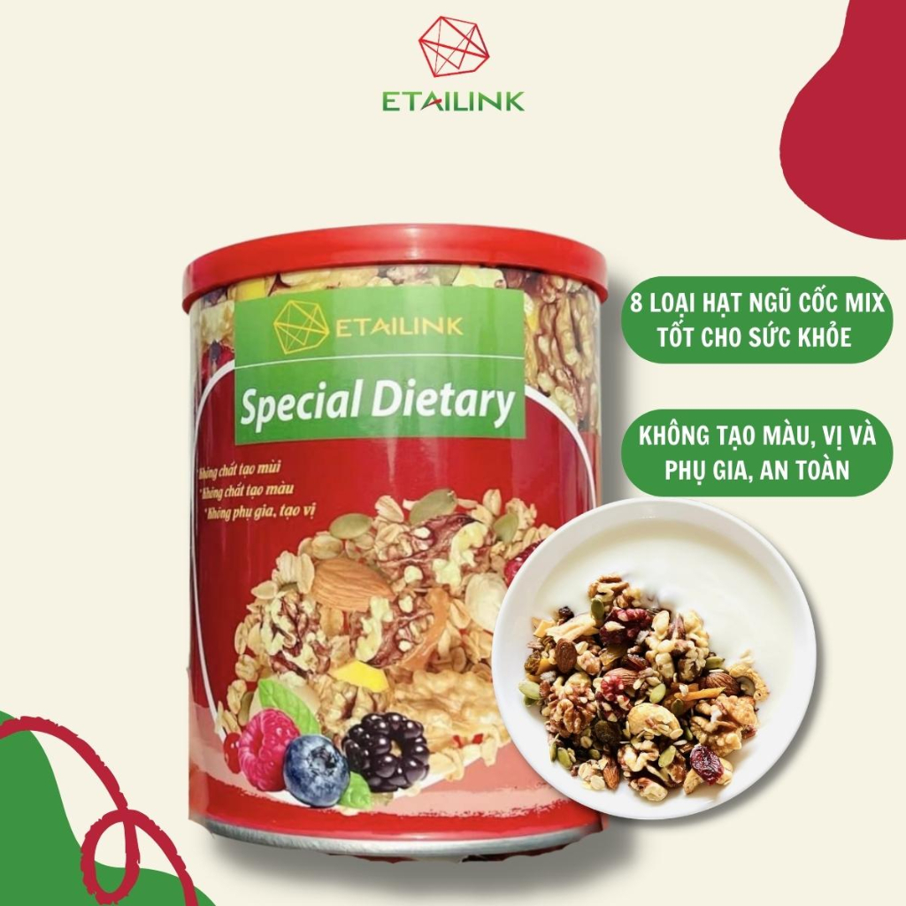 Hạt ngũ cốc 8 loại mix 500gram không phụ gia tạo màu thực phẩm ăn kèm hỗ trợ sức khỏe tăng cường dưỡng chất Etailink