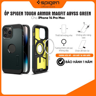 Ốp lưng Spigen Tough Armor Magfit cho iPhone 14 Pro Max - Thiết kế mỏng nhẹ, chống sốc, hỗ trợ sạc không dây, chống bẩn