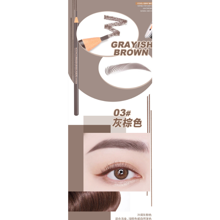 Bút Chì Kẻ Lông Mày Đầu Nhỏ Dễ Kẻ Kháng Nước Lâu Trôi WODWOD NO.W939