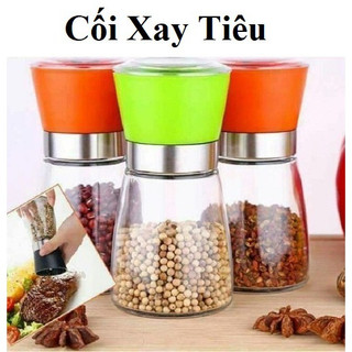 Dụng cụ xay tiêu/ lọ đựng và xay tiêu 2in1 thủy tinh cầm tay