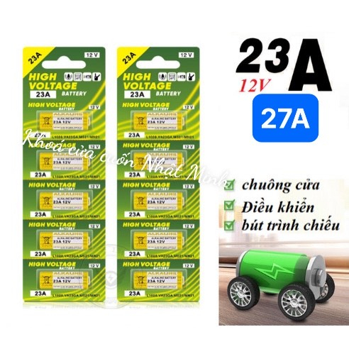 Vỉ 5 viên pin 12V 23A / 27A hãng GP pin điều khiển cửa cuốn, Remote - Exped